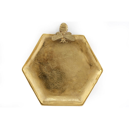 Large Gold Honeycomb Bee Tray - Kozeenest