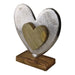 Large Metal and Wood Standing Heart Decoration - Kozeenest