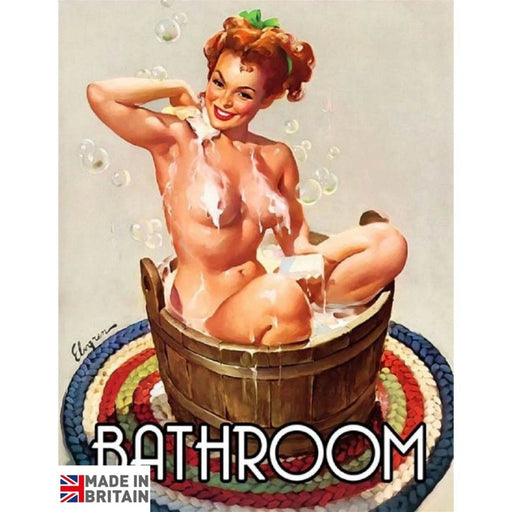 Large Metal Sign 60 x 49.5cm Vintage Retro Bathroom - Kozeenest