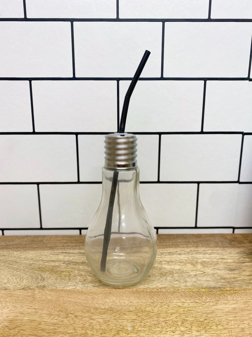 Light Bulb Drinking Jar with Straw - Kozeenest