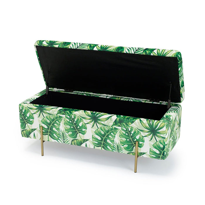 Lola Storage Ottoman Palm Print-1