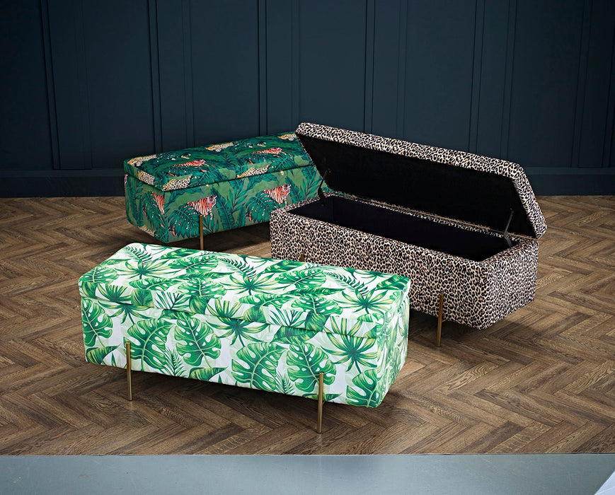 Lola Storage Ottoman Palm Print-2