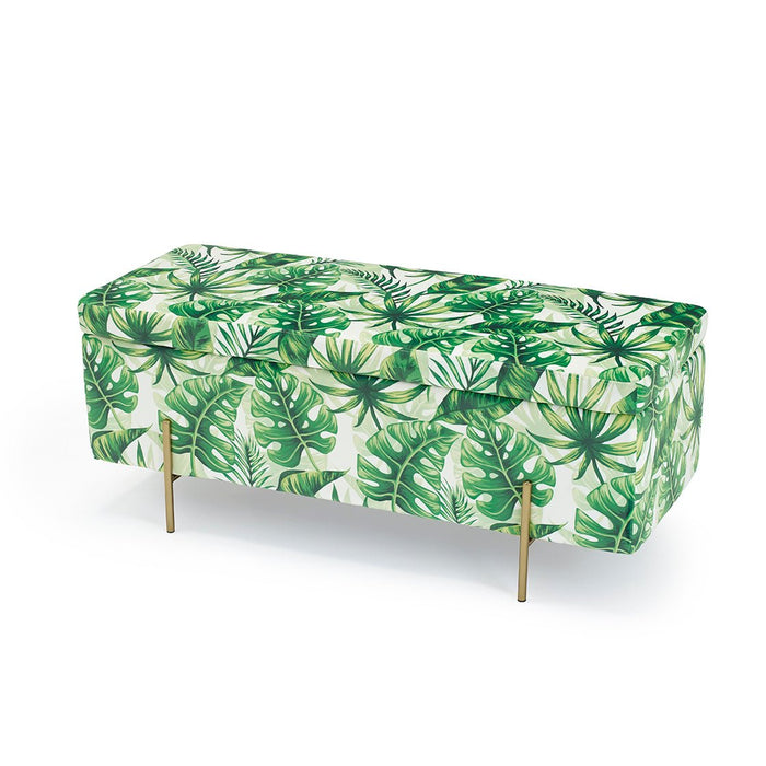 Lola Storage Ottoman Palm Print-0