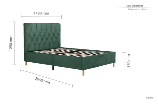 Loxley Double Bed Green-1