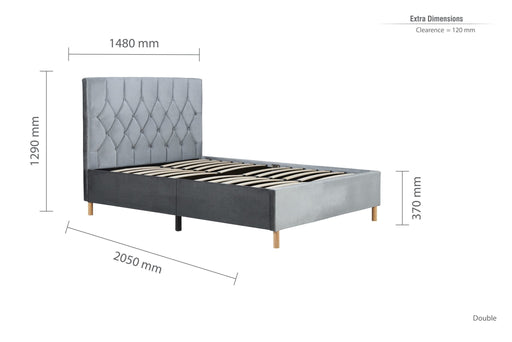 Loxley Double Bed Grey-1