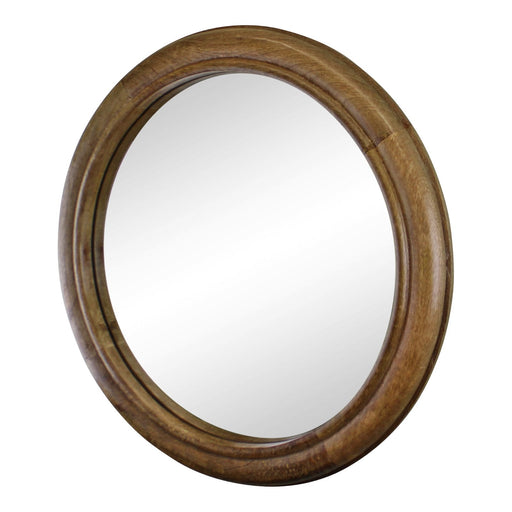 Mango Wood Circular Wall Mirror, 53cm - Kozeenest