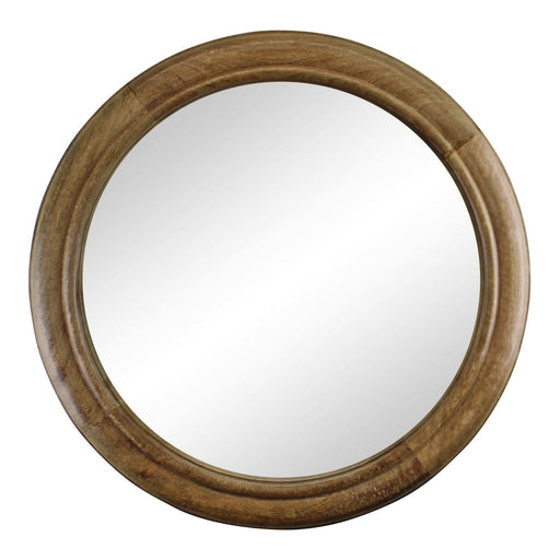 Mango Wood Circular Wall Mirror, 53cm - Kozeenest