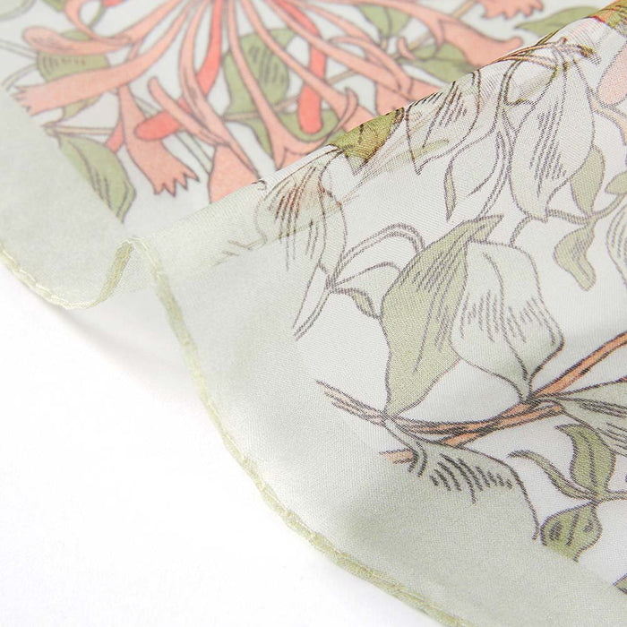 May Morris Honeysuckle - 100% Pure Silk Scarf - Kozeenest