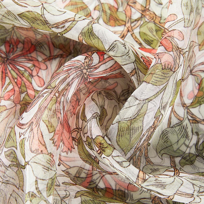 May Morris Honeysuckle - 100% Pure Silk Scarf - Kozeenest