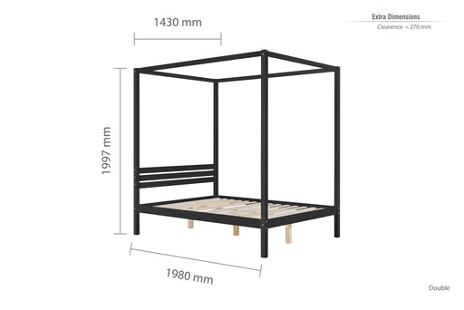 Mercia Four Poster Double Bed Black-1