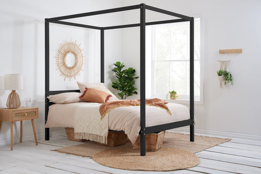 Mercia Four Poster Double Bed Black-0