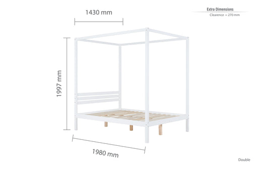 Mercia Four Poster Double Bed White-1