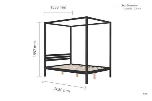 Mercia Four Poster King Bed Black-1