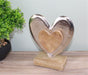 Metal and Wood Standing Heart Decoration - Kozeenest