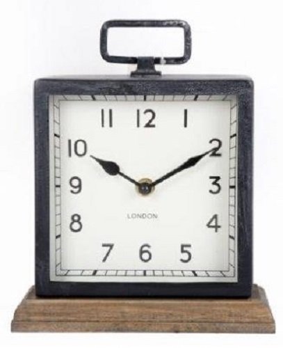 Metal Clock with Wooden Base - Kozeenest