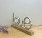 Metal Silver Love Ornament On A Wooden Base - Kozeenest