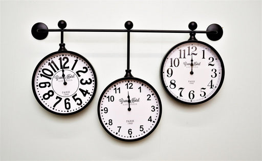 Metal Wall Clocks, Set of 3 Hanging - Kozeenest