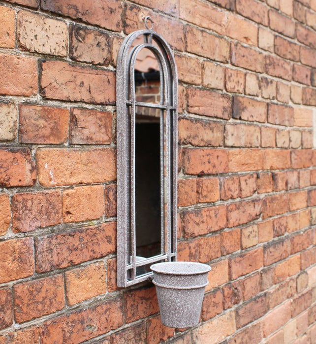 Metal Wall Mirror with Planter - Kozeenest