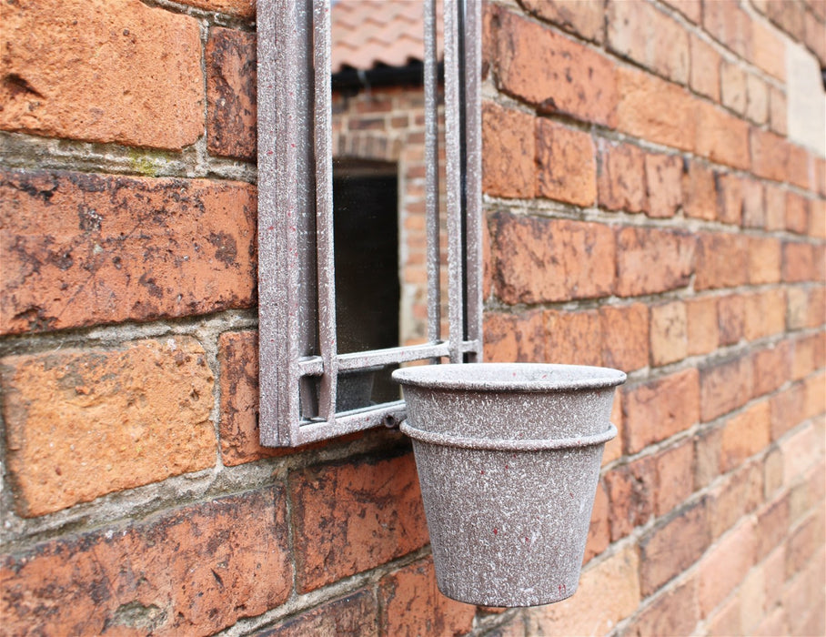 Metal Wall Mirror with Planter - Kozeenest