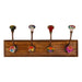 Mexican Floral Ceramic Hooks on Wooden Base - Kozeenest