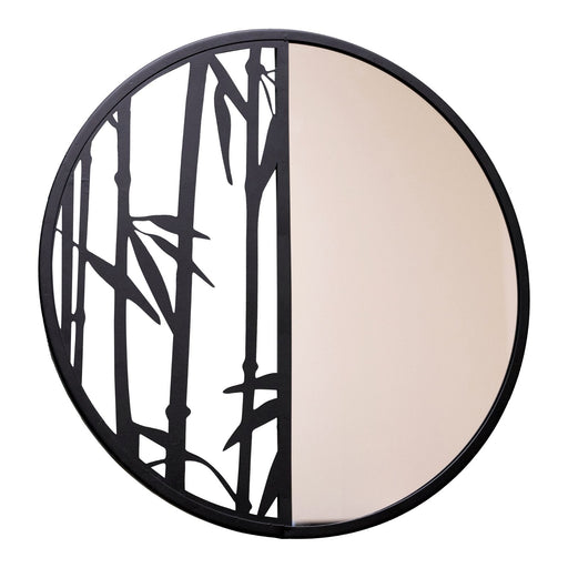 Mirror with Black Metal Bamboo Wall Decor - Kozeenest