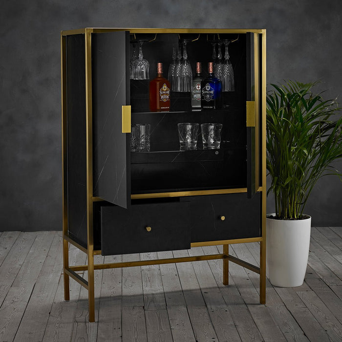 Monaco Drinks Cabinet Black-3