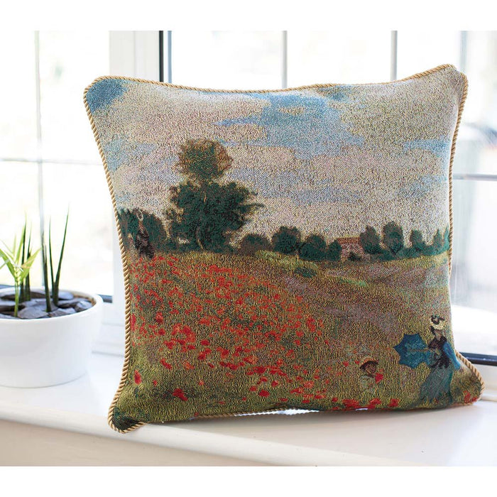 Monet Poppy Field - Cushion Cover Art 45cm*45cm - Kozeenest