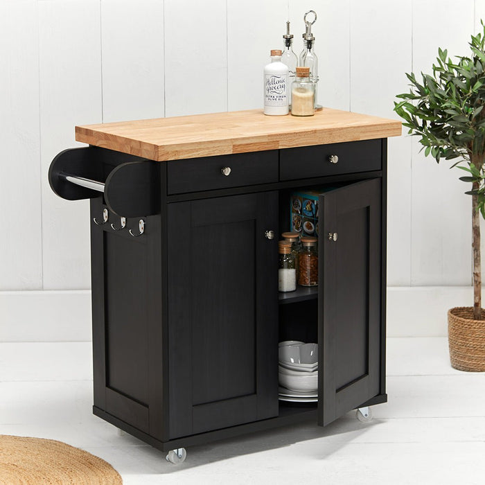 Portland Kitchen Island Black-0