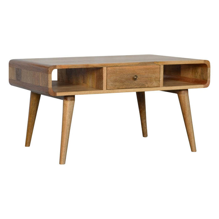 Curved Oak-ish Coffee Table-2