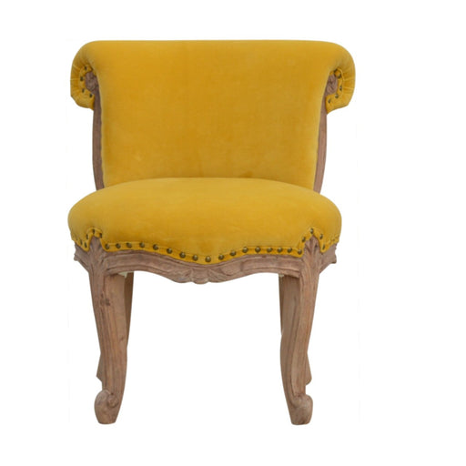 Mustard Velvet Studded Chair-0