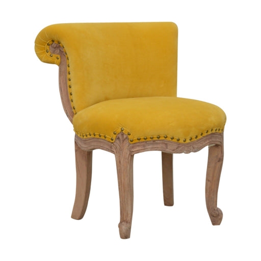 Mustard Velvet Studded Chair-1