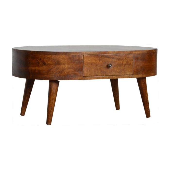 Chestnut Rounded Coffee Table-2