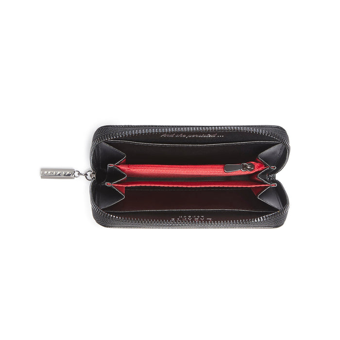 Ellen Black Vegan Zip Around Wallet-1