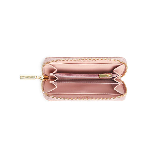 Ellen Pink Vegan Zip Around Wallet-1