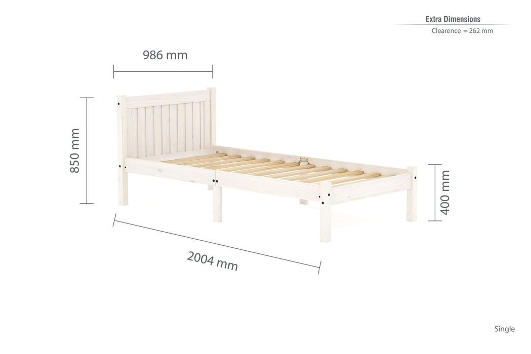 Rio Single Bed - White-9