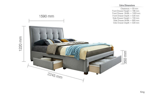 Shelby King Bed Grey-1