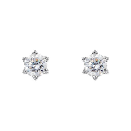 Moissanite Solitaire Diamond Earrings-0