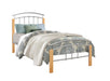 Tetras Single Bed - Beech & Silver-1