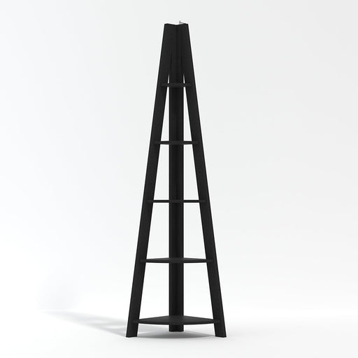 Tiva Corner Ladder Shelving Black-0