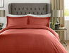 400TC - 100% Cotton Satin Stripe Check Duvet Set Rust Orange - Kozeenest