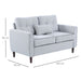 2 Seat Sofa Double Sofa Loveseat Fabric Wooden Legs Tufted Design for Living Room, Dining Room, Office, Light Grey-2