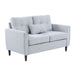 2 Seat Sofa Double Sofa Loveseat Fabric Wooden Legs Tufted Design for Living Room, Dining Room, Office, Light Grey-0