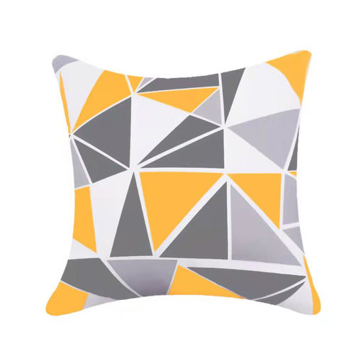 Water Resistant Stain Resistant Outdoor Geo Design Cushion Covers for Home Garden Outdoor 45x45cm - Yellow-0