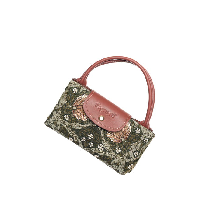 William Morris Pimpernel and Thyme Green - Foldaway Bag-5