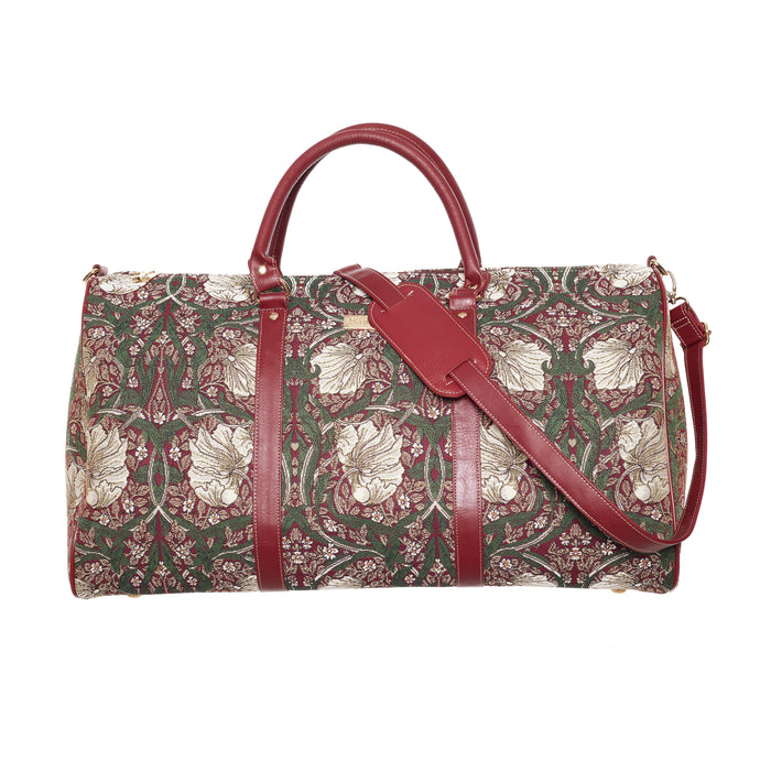 William Morris Pimpernel and Thyme Red - Big Holdall Bag-3