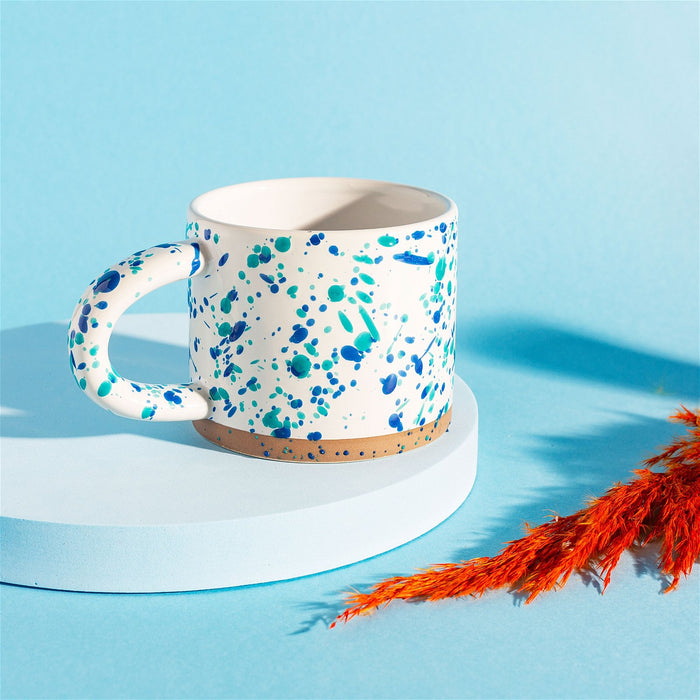 Turquoise and Blue Splatterware Mug - Kozeenest