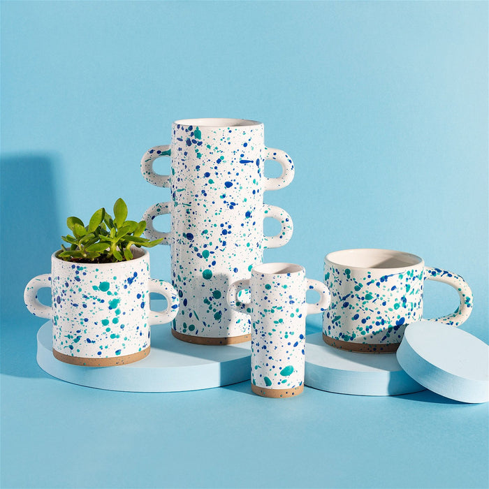 Turquoise and Blue Splatterware Mug - Kozeenest