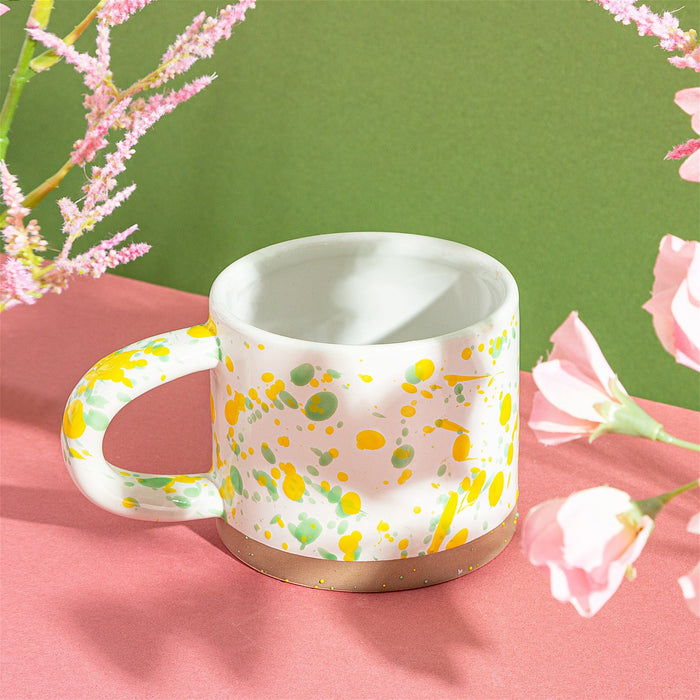 Yellow and Green Splatterware Mug - Kozeenest