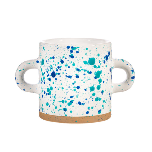 Turquoise and Blue Splatterware Planter - Kozeenest