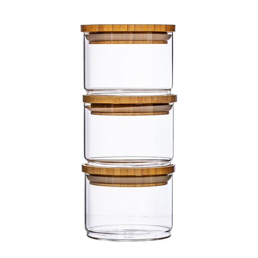 Stacking Glass Storage Jars - Set of 3 - Kozeenest